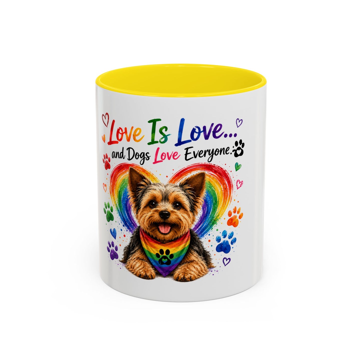 Love Is Love Yorkie Coffee Mug — Rainbow Pride Dog Mug