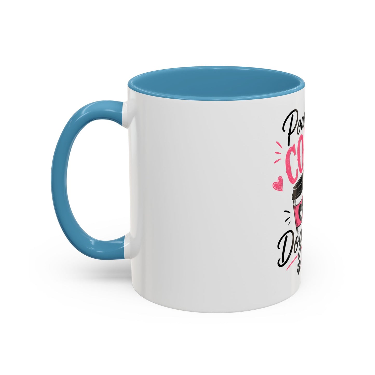 Coffee & Dog Kisses Mug — 'Powered by Coffee & Dog Kisses' Accent Coffee Cup