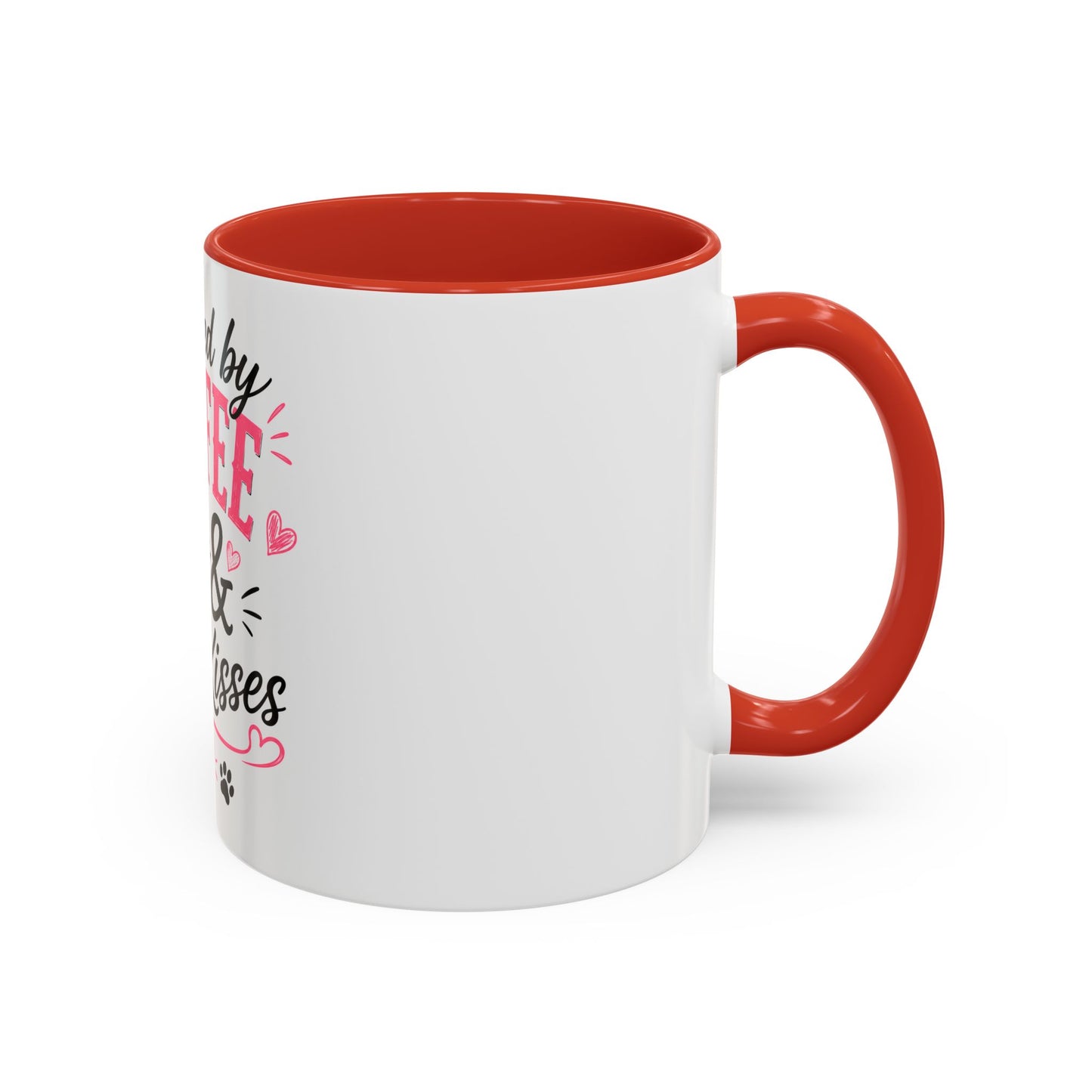 Coffee & Dog Kisses Mug — 'Powered by Coffee & Dog Kisses' Accent Coffee Cup
