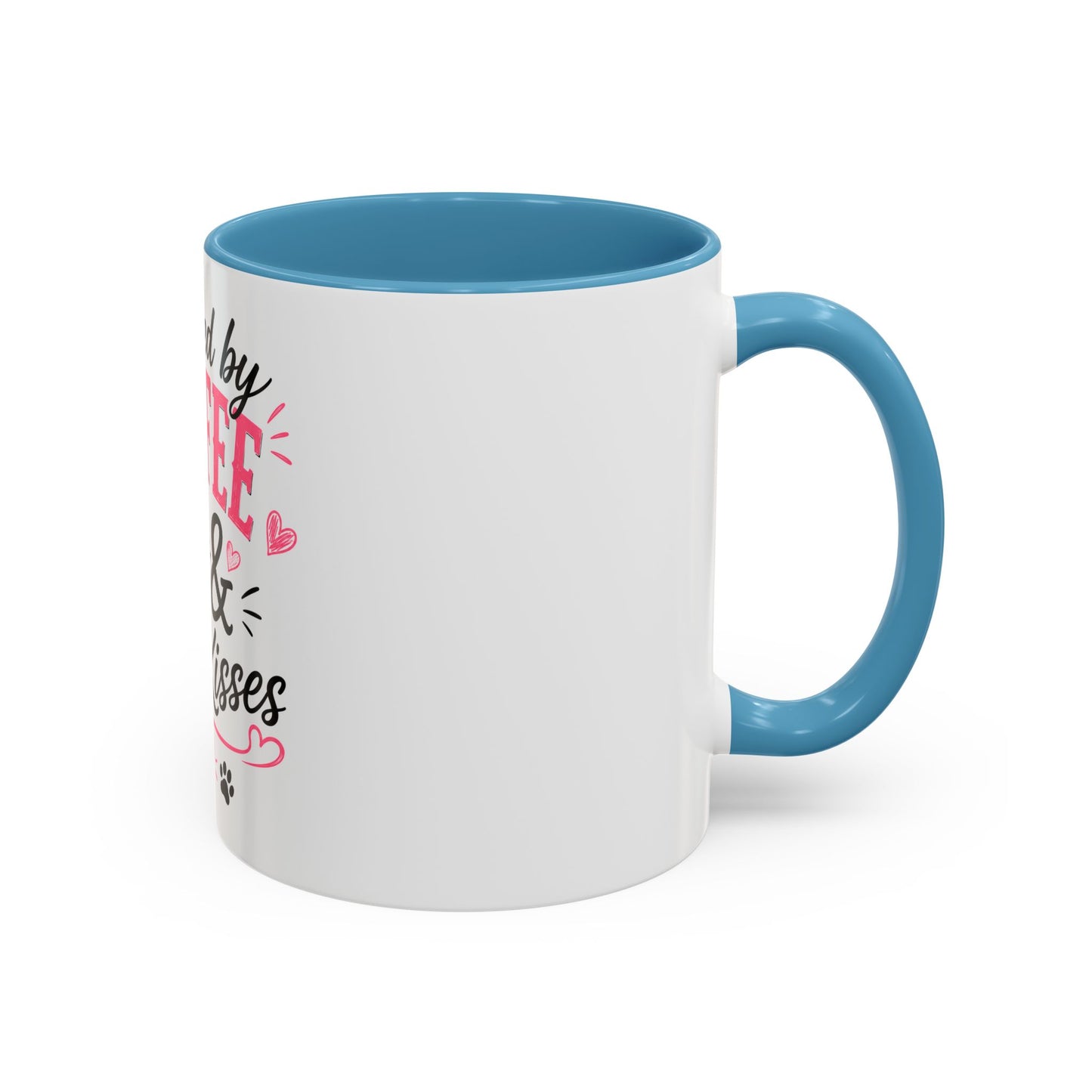Coffee & Dog Kisses Mug — 'Powered by Coffee & Dog Kisses' Accent Coffee Cup