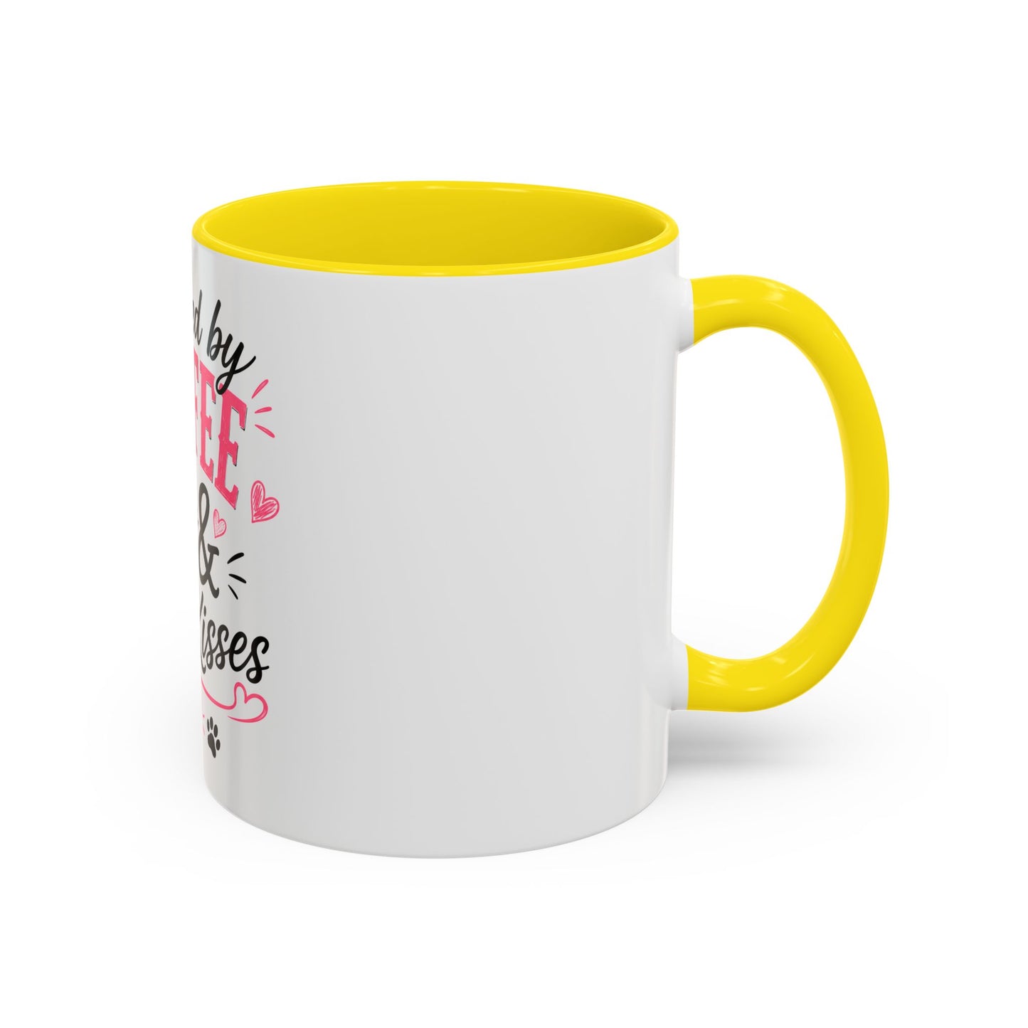 Coffee & Dog Kisses Mug — 'Powered by Coffee & Dog Kisses' Accent Coffee Cup