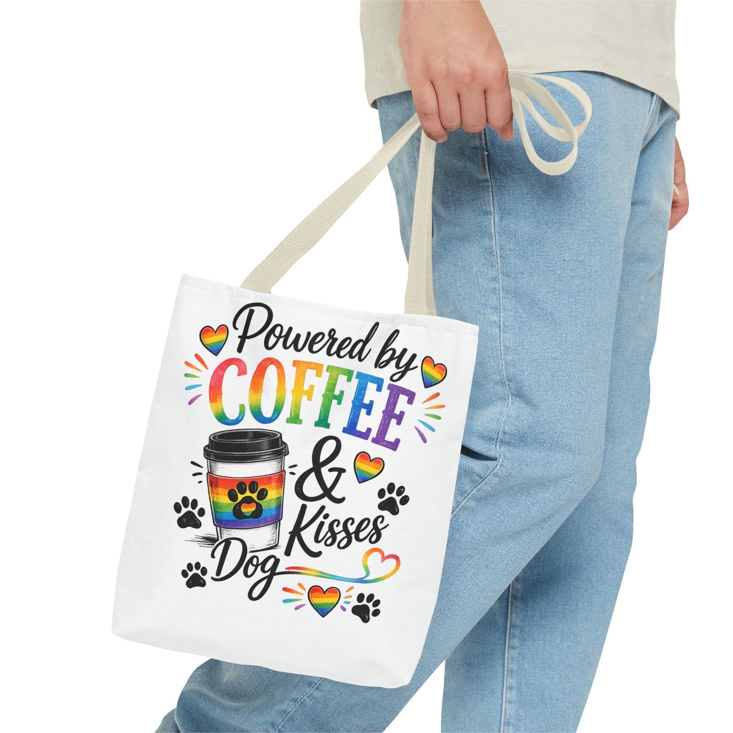 Love Is Love Rainbow Paw Canvas Tote Bag