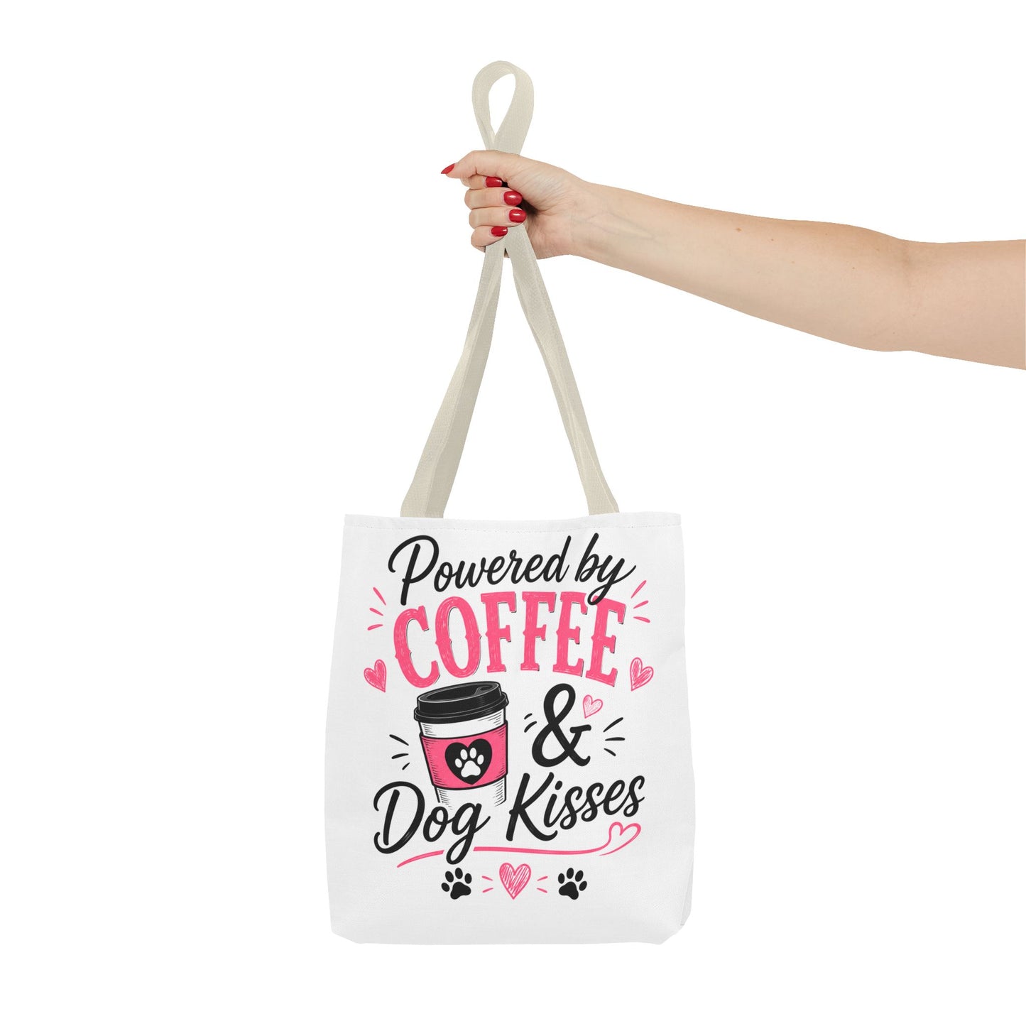 Powered by Coffee & Dog Kisses Canvas Tote Bag