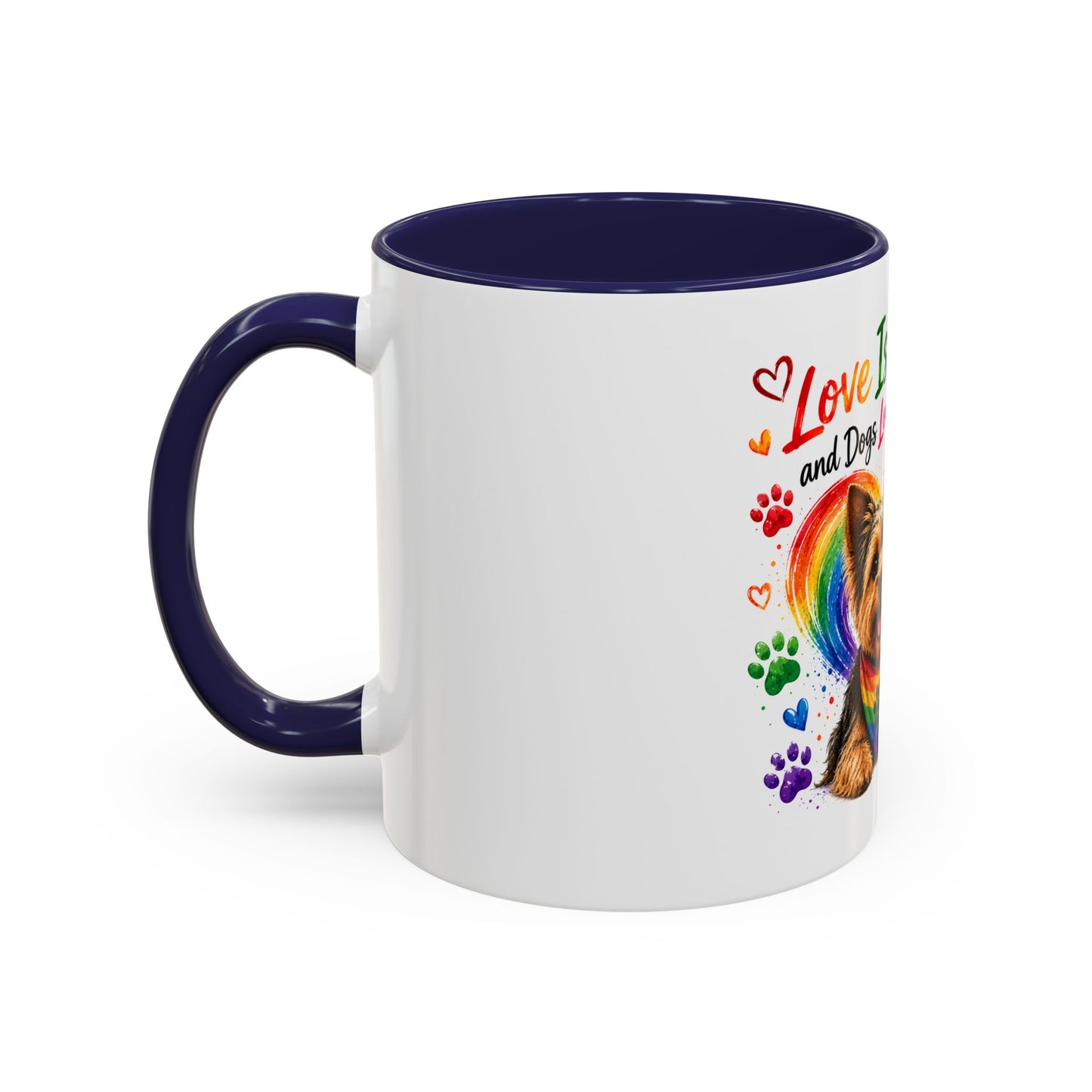 Love Is Love Yorkie Coffee Mug — Rainbow Pride Dog Mug