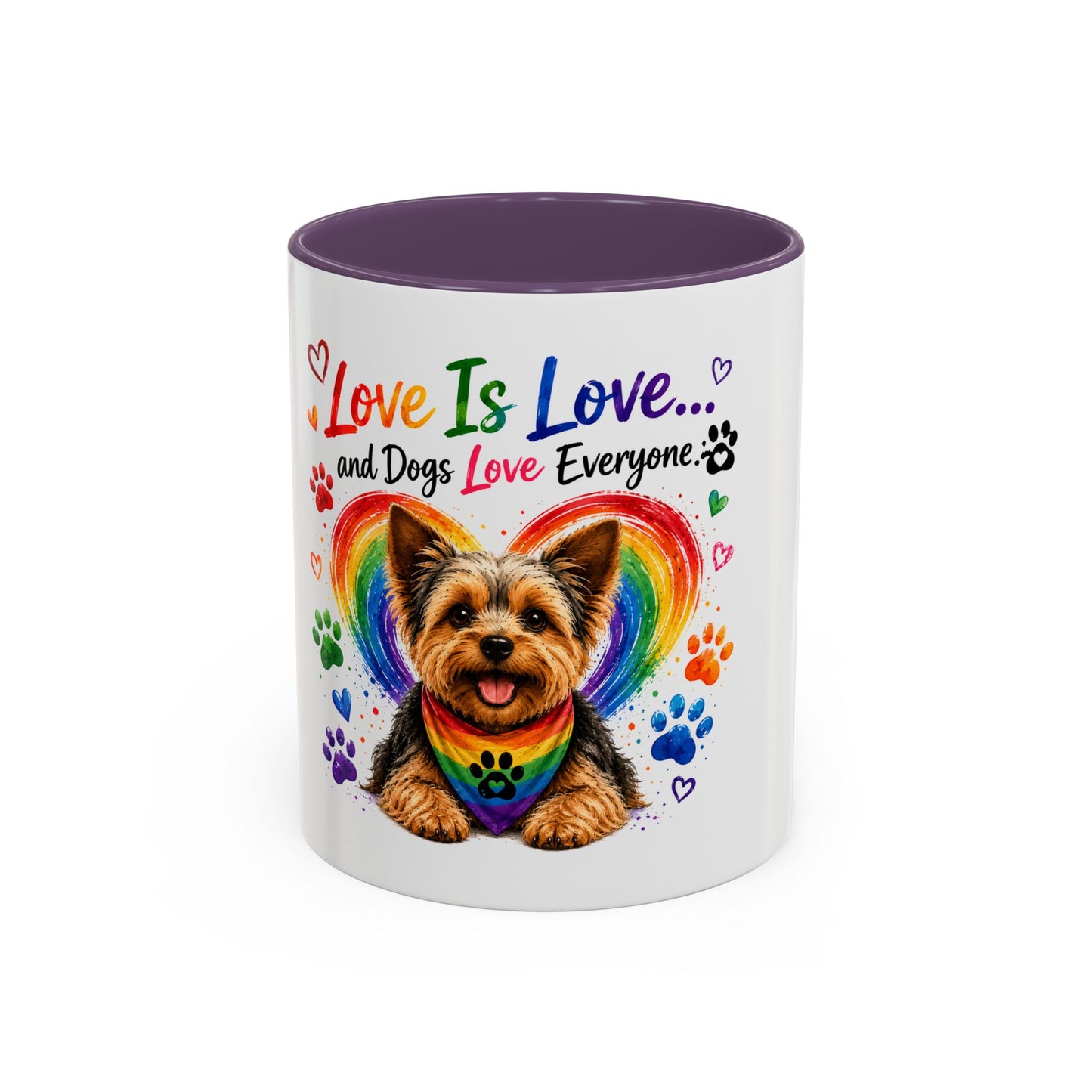 Love Is Love Yorkie Coffee Mug — Rainbow Pride Dog Mug