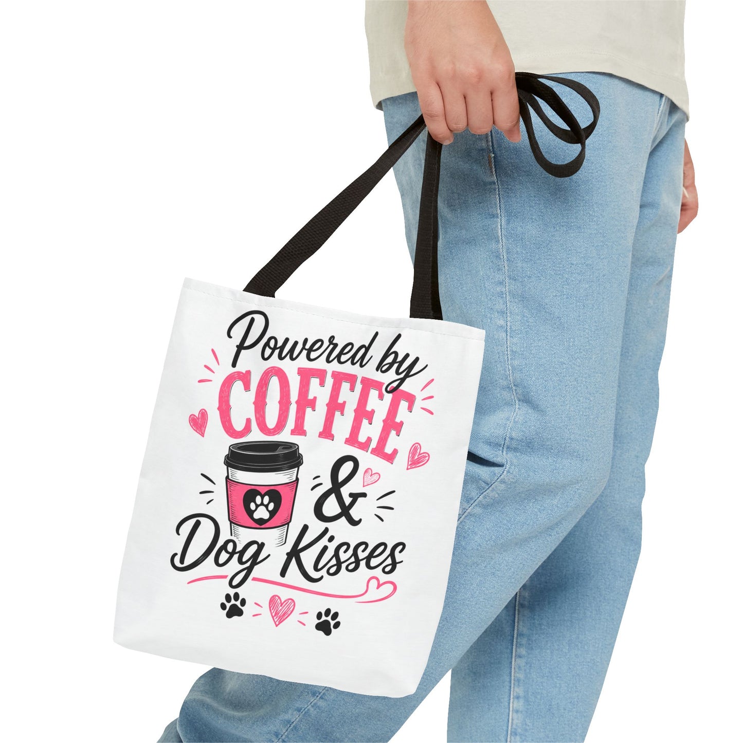 Powered by Coffee & Dog Kisses Canvas Tote Bag