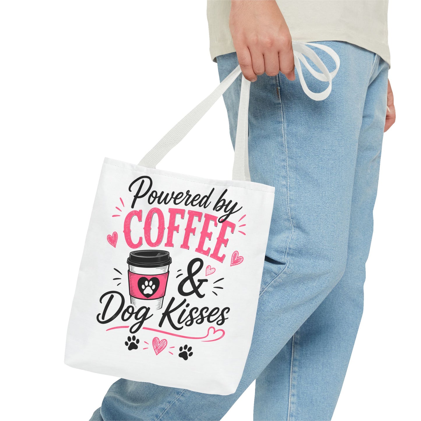 Powered by Coffee & Dog Kisses Canvas Tote Bag