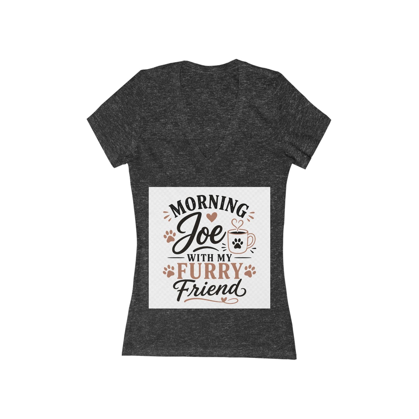 Morning Joe With My Furry Friend V‑Neck Tee