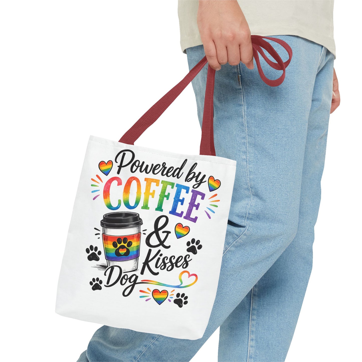 Love Is Love Rainbow Paw Canvas Tote Bag