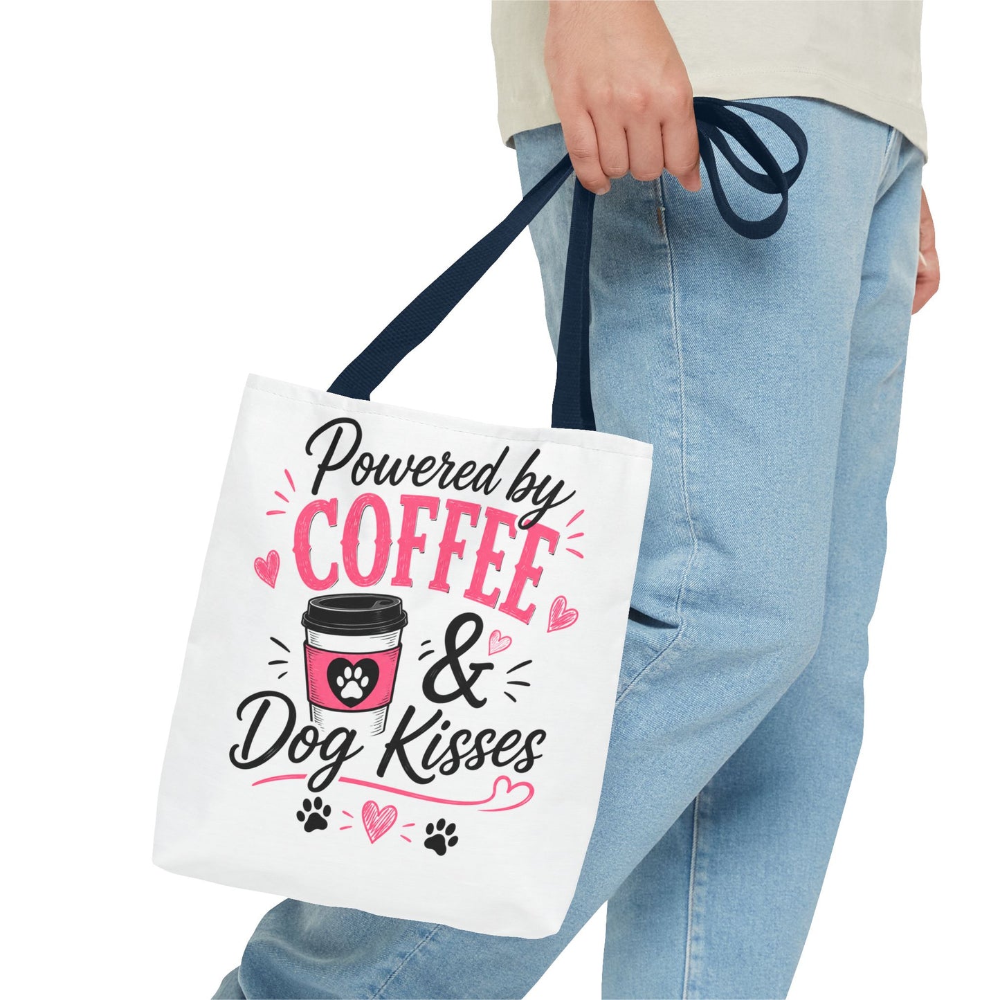 Powered by Coffee & Dog Kisses Canvas Tote Bag