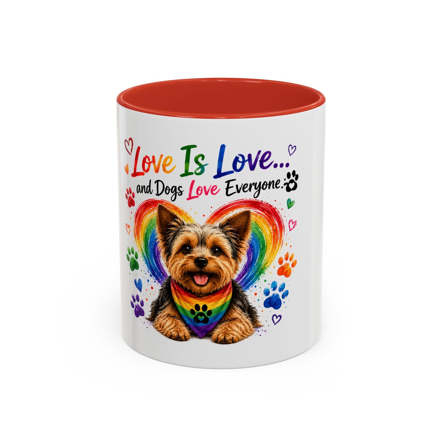 Love Is Love Yorkie Coffee Mug — Rainbow Pride Dog Mug