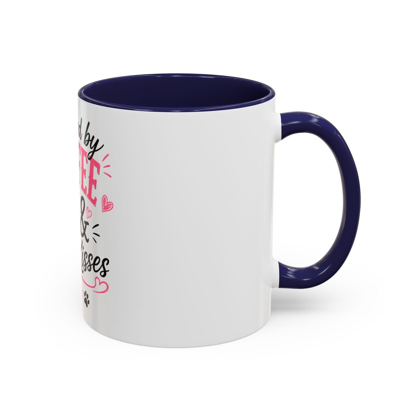 Coffee & Dog Kisses Mug — 'Powered by Coffee & Dog Kisses' Accent Coffee Cup