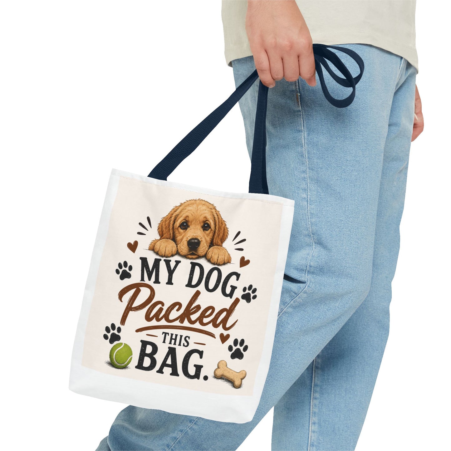 Dog Tote Bag — "My Dog Packed This Bag" Cute Puppy Canvas Tote for Dog Lovers