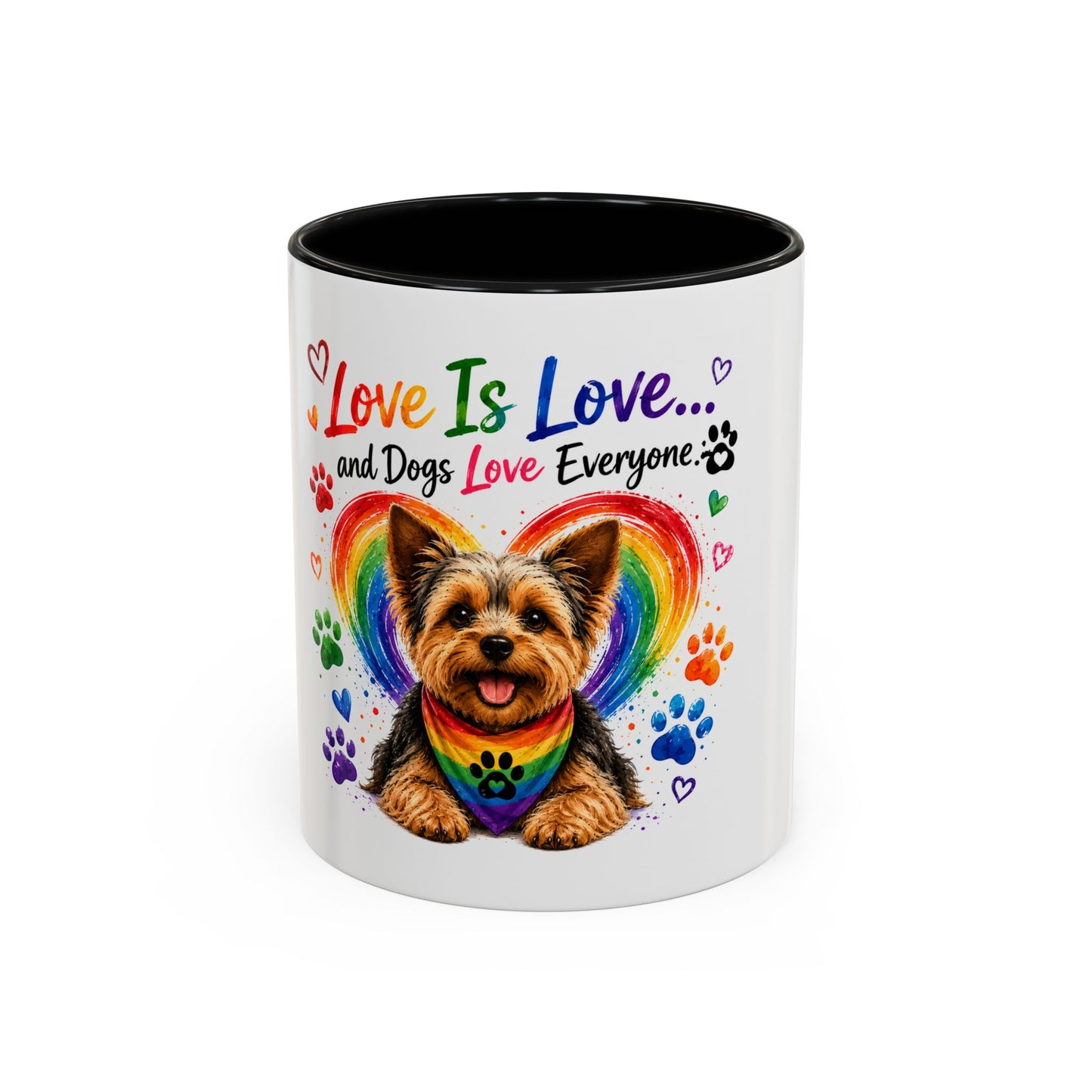 Love Is Love Yorkie Coffee Mug — Rainbow Pride Dog Mug