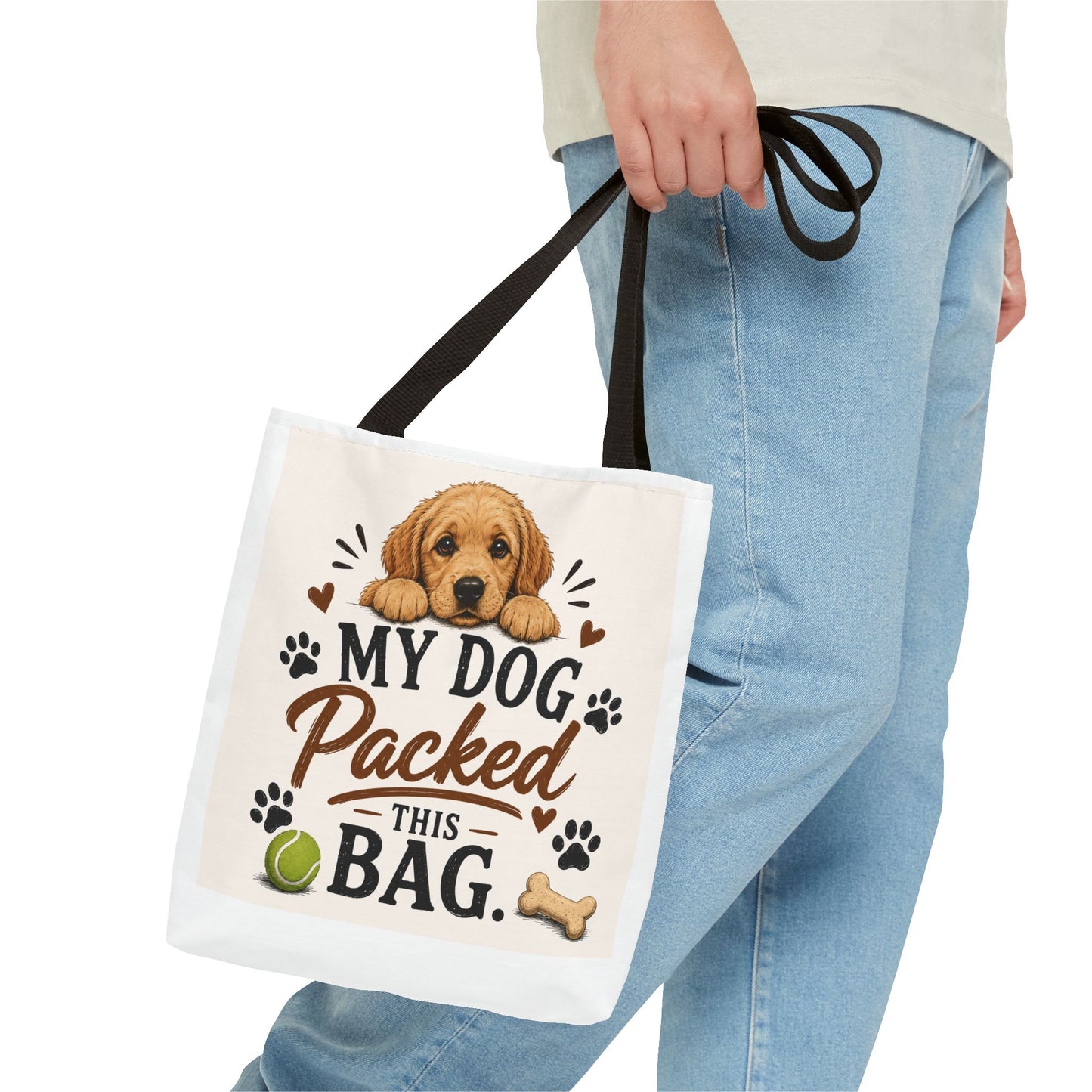 Dog Tote Bag — "My Dog Packed This Bag" Cute Puppy Canvas Tote for Dog Lovers