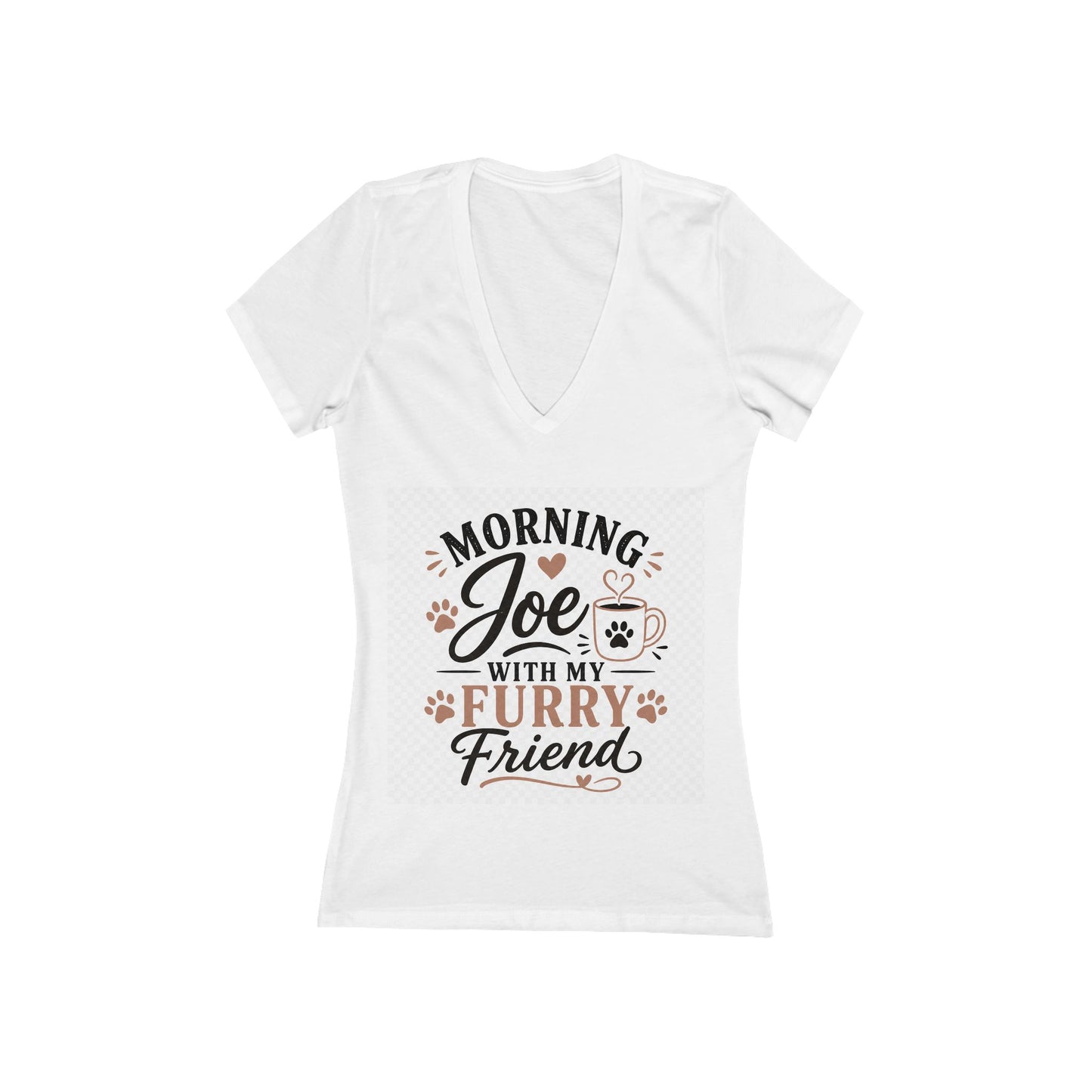 Morning Joe With My Furry Friend V‑Neck Tee