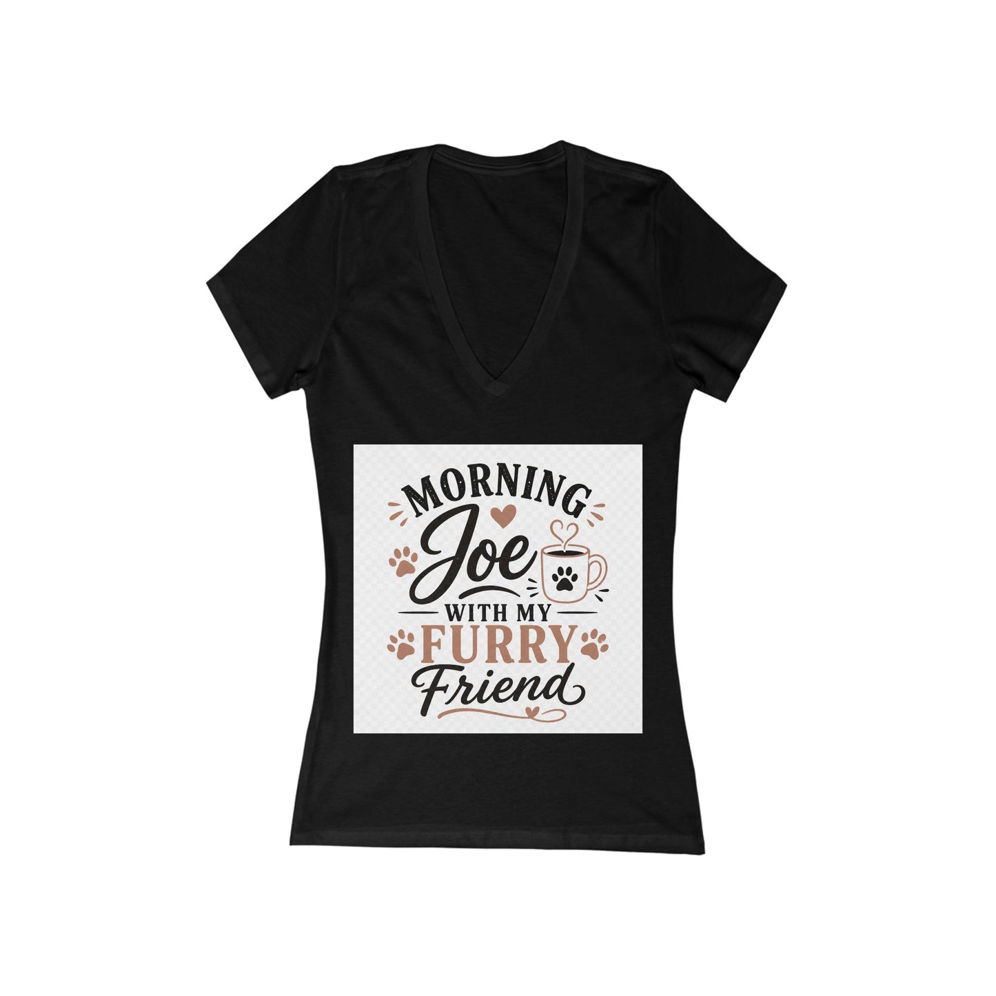 Morning Joe With My Furry Friend V‑Neck Tee