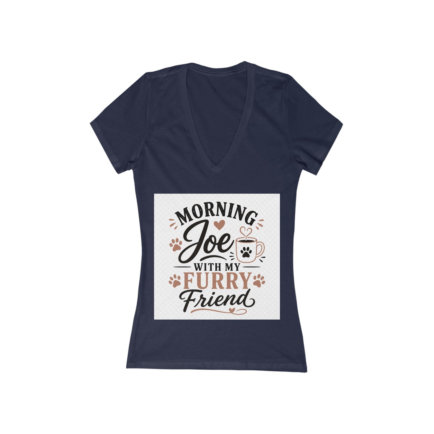 Morning Joe With My Furry Friend V‑Neck Tee