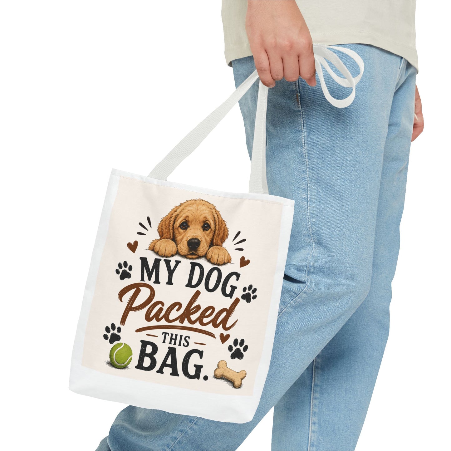 Dog Tote Bag — "My Dog Packed This Bag" Cute Puppy Canvas Tote for Dog Lovers