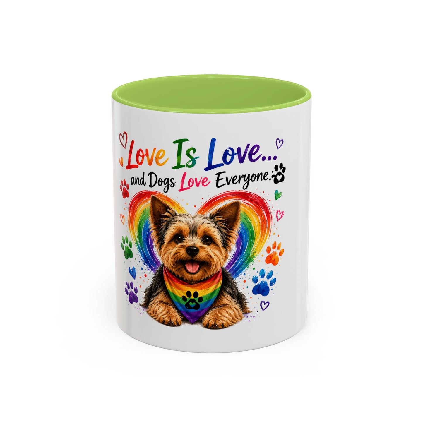 Love Is Love Yorkie Coffee Mug — Rainbow Pride Dog Mug