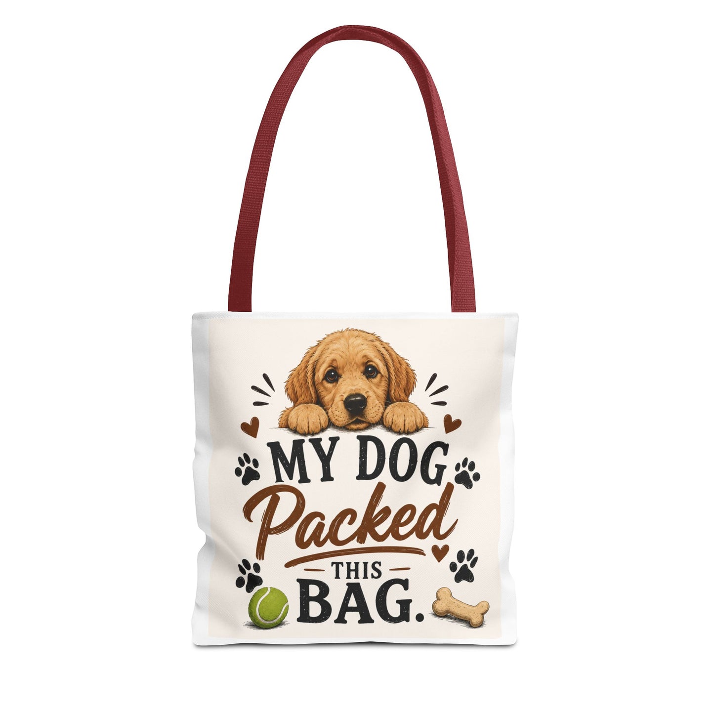 Dog Tote Bag — "My Dog Packed This Bag" Cute Puppy Canvas Tote for Dog Lovers