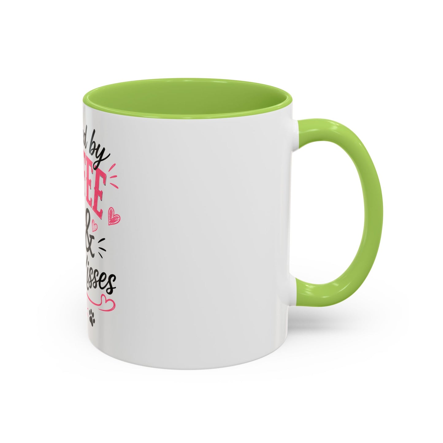 Coffee & Dog Kisses Mug — 'Powered by Coffee & Dog Kisses' Accent Coffee Cup