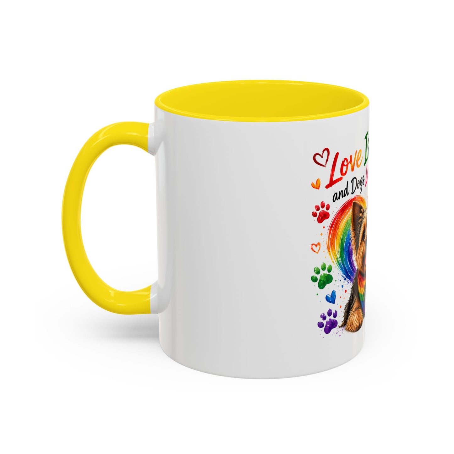 Love Is Love Yorkie Coffee Mug — Rainbow Pride Dog Mug