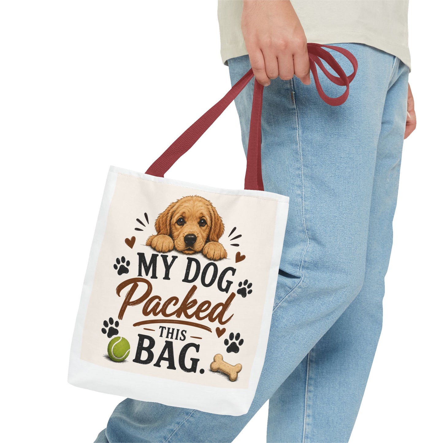 Dog Tote Bag — "My Dog Packed This Bag" Cute Puppy Canvas Tote for Dog Lovers