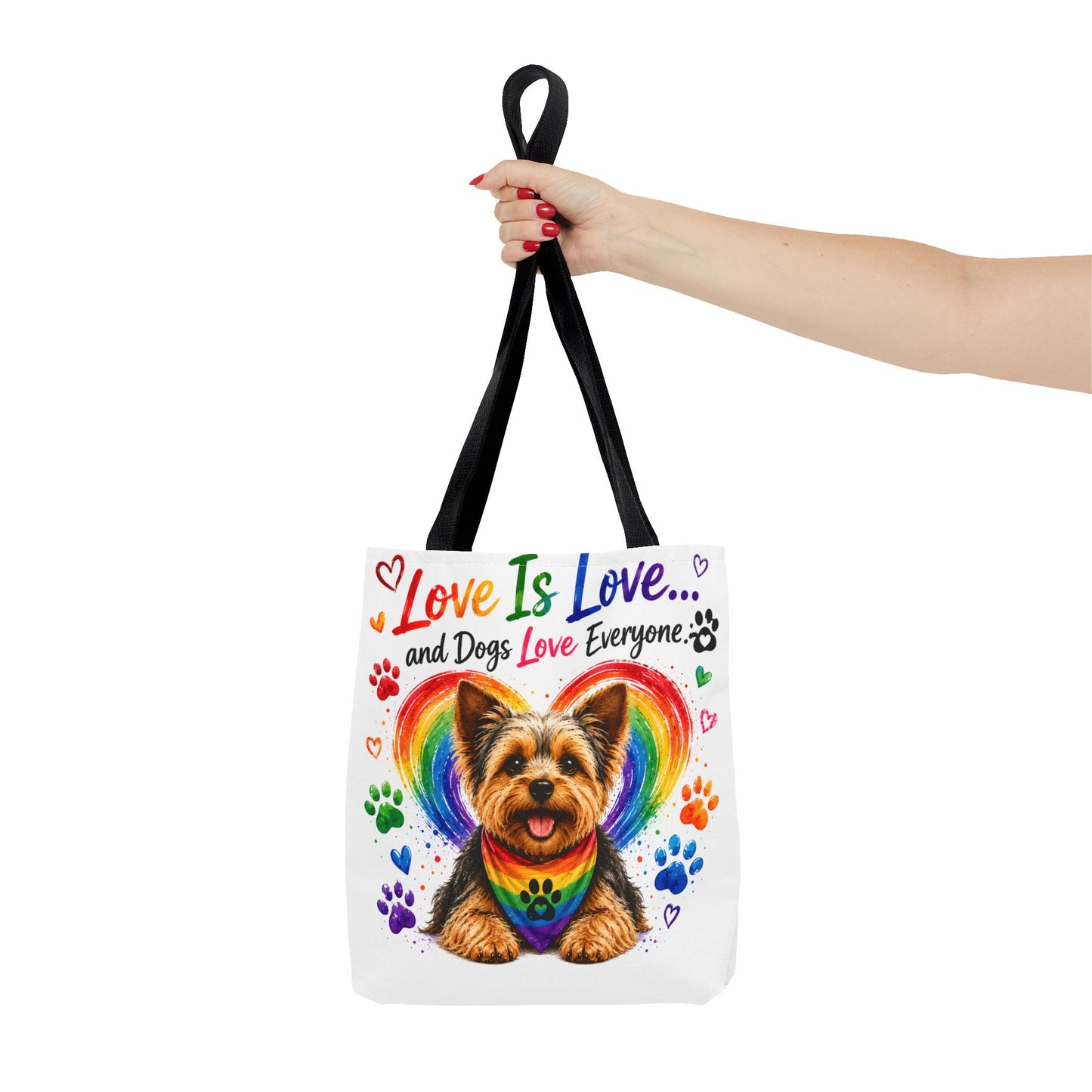 Love Is Love Rainbow Paw Canvas Tote Bag