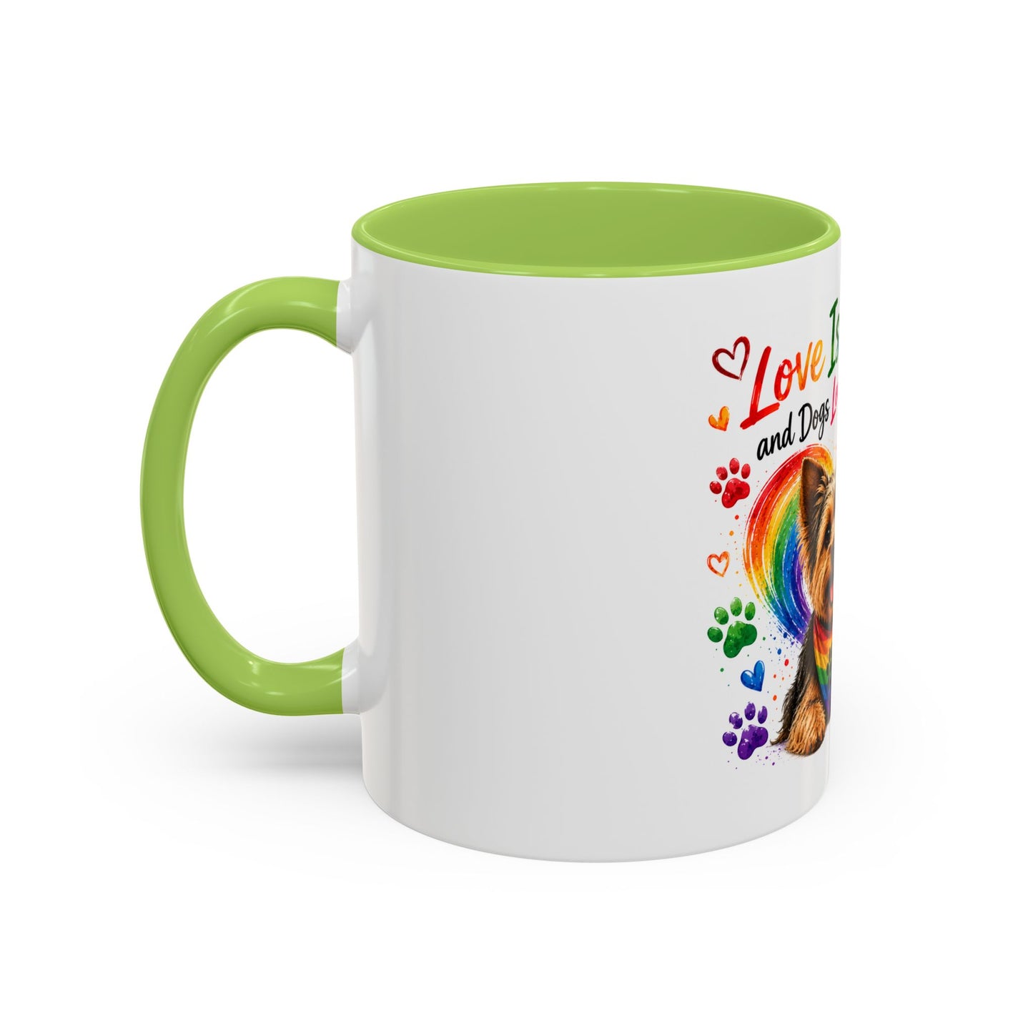 Love Is Love Yorkie Coffee Mug — Rainbow Pride Dog Mug