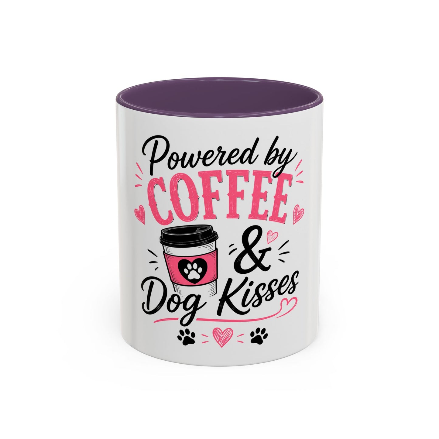 Coffee & Dog Kisses Mug — 'Powered by Coffee & Dog Kisses' Accent Coffee Cup