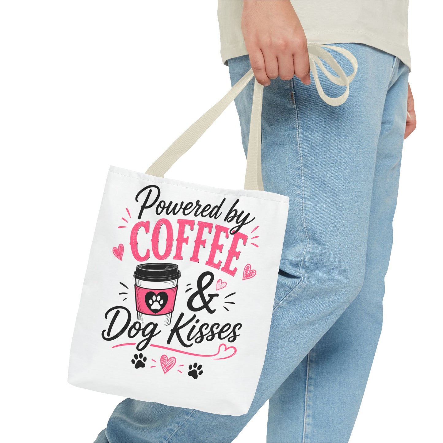 Powered by Coffee & Dog Kisses Canvas Tote Bag