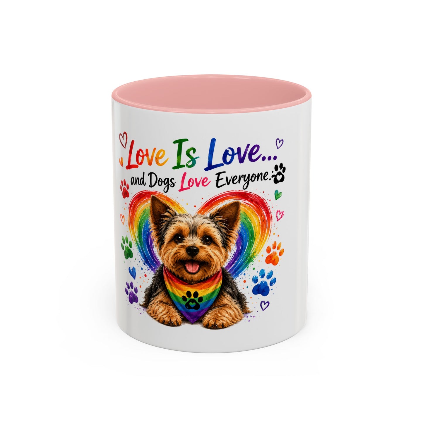 Love Is Love Yorkie Coffee Mug — Rainbow Pride Dog Mug
