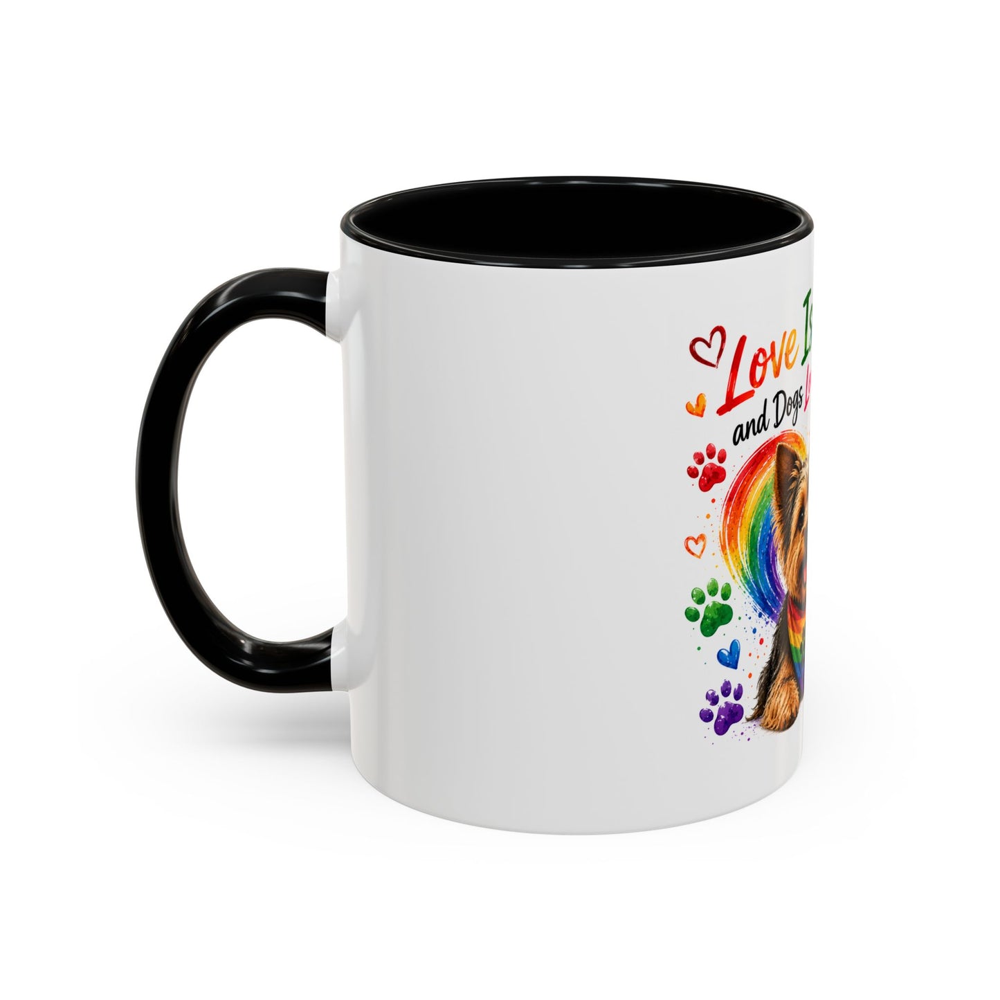 Love Is Love Yorkie Coffee Mug — Rainbow Pride Dog Mug