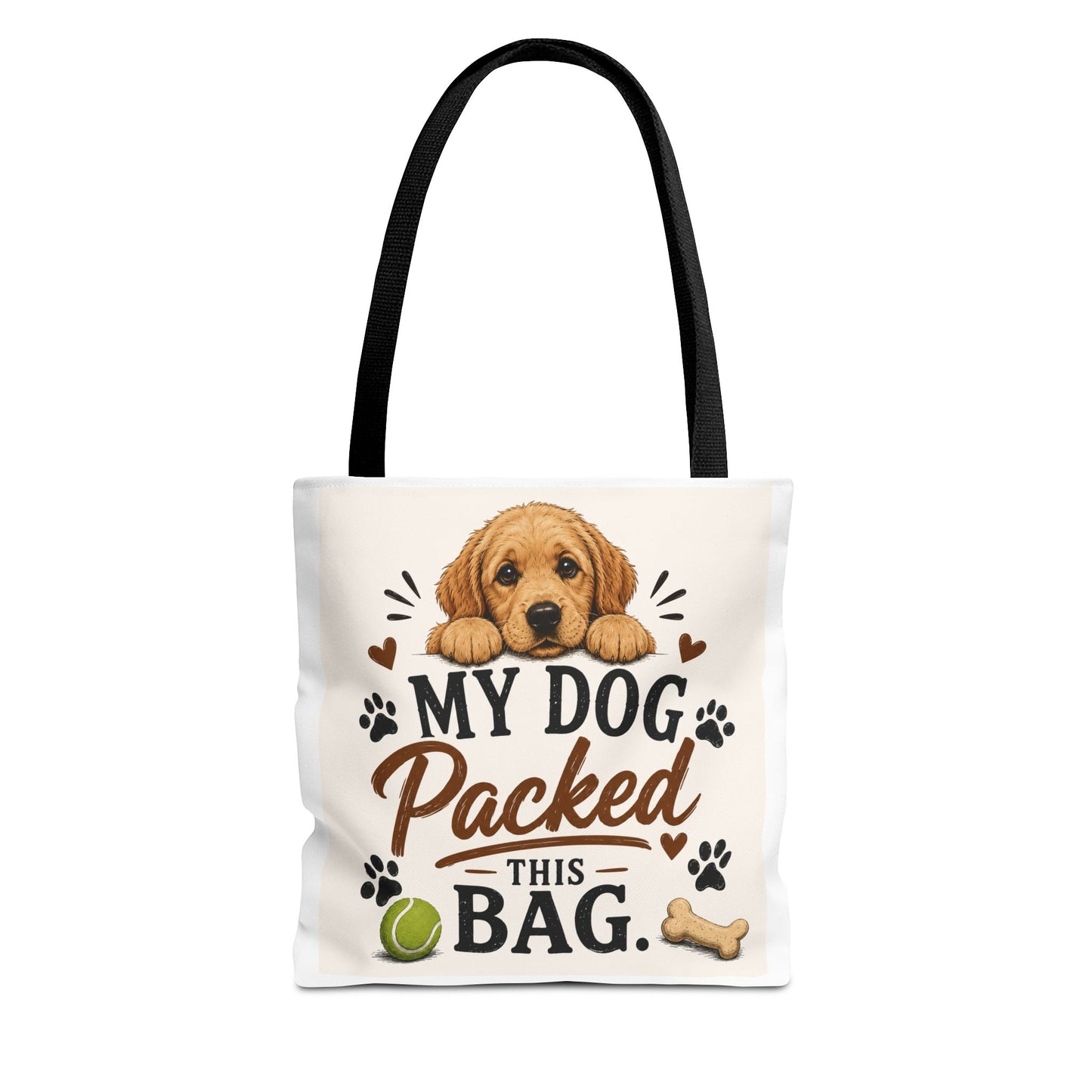 Dog Tote Bag — "My Dog Packed This Bag" Cute Puppy Canvas Tote for Dog Lovers