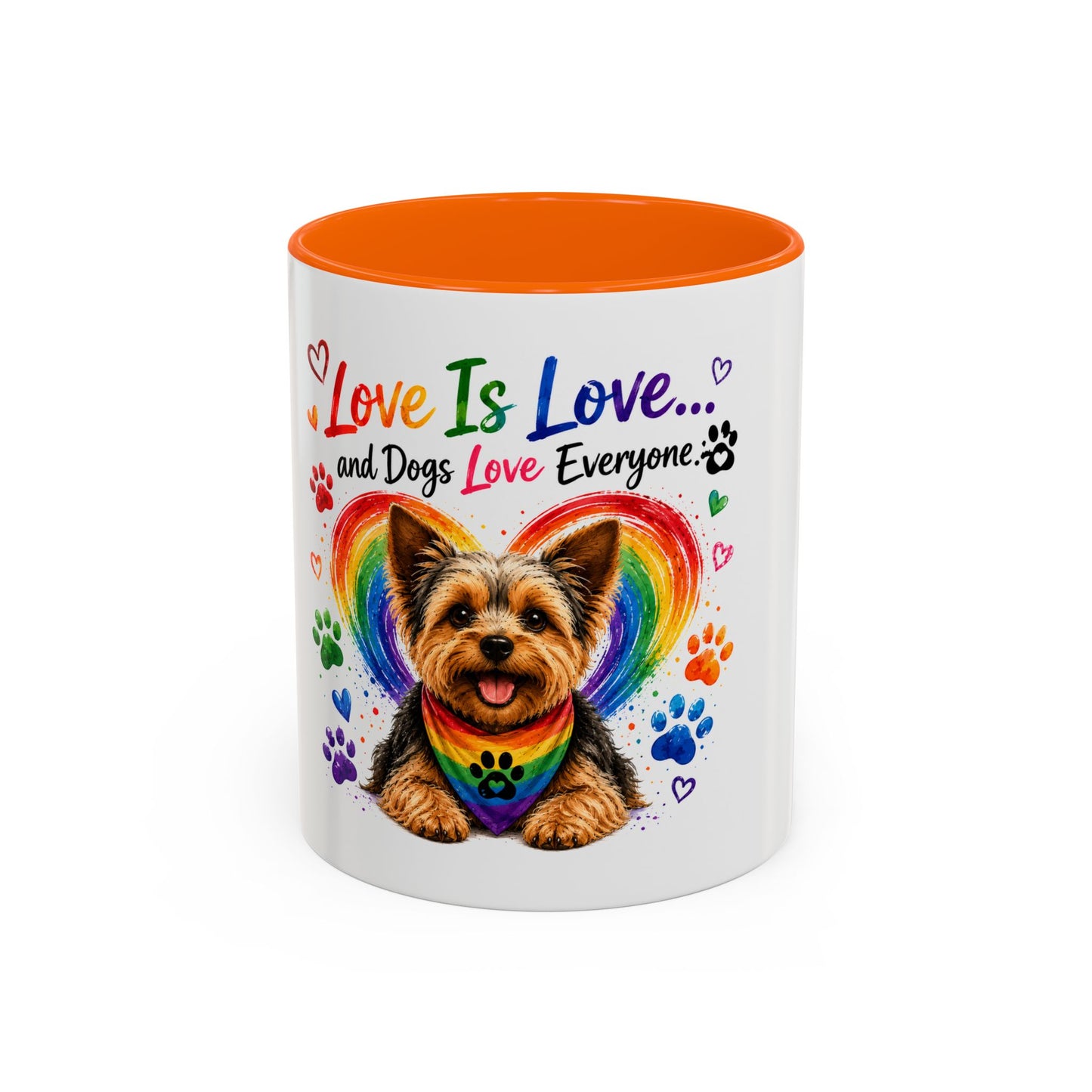 Love Is Love Yorkie Coffee Mug — Rainbow Pride Dog Mug