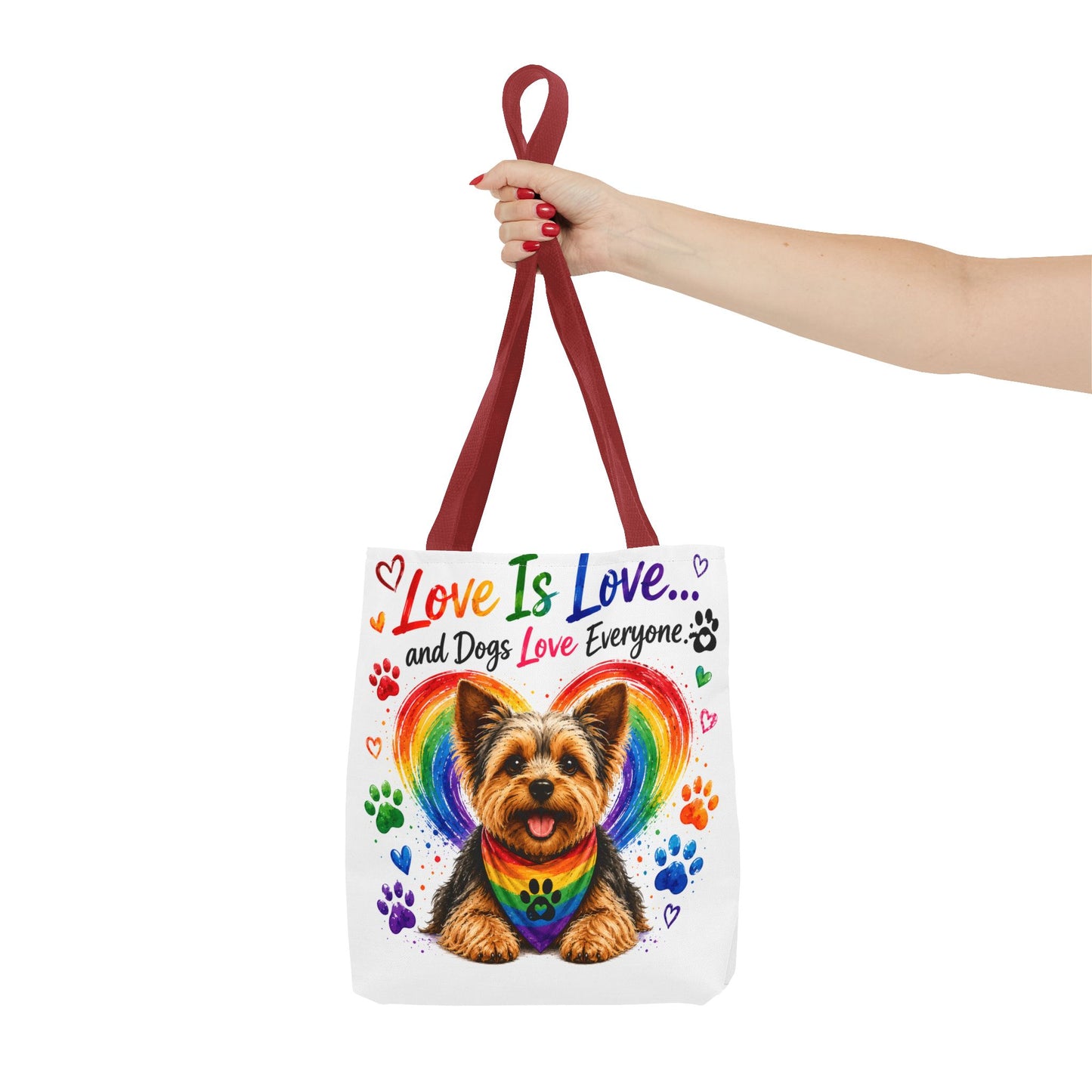 Love Is Love Rainbow Paw Canvas Tote Bag