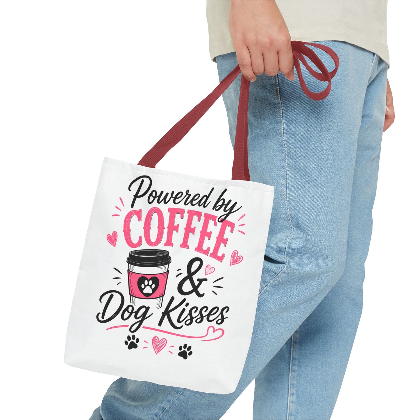 Powered by Coffee & Dog Kisses Canvas Tote Bag