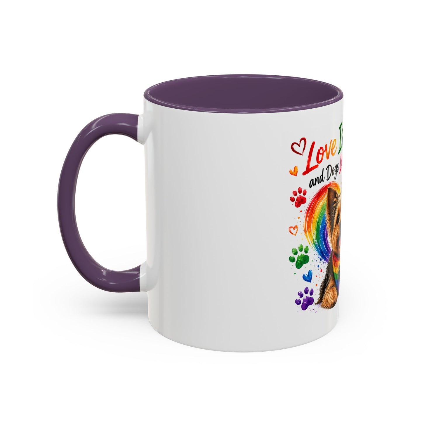 Love Is Love Yorkie Coffee Mug — Rainbow Pride Dog Mug