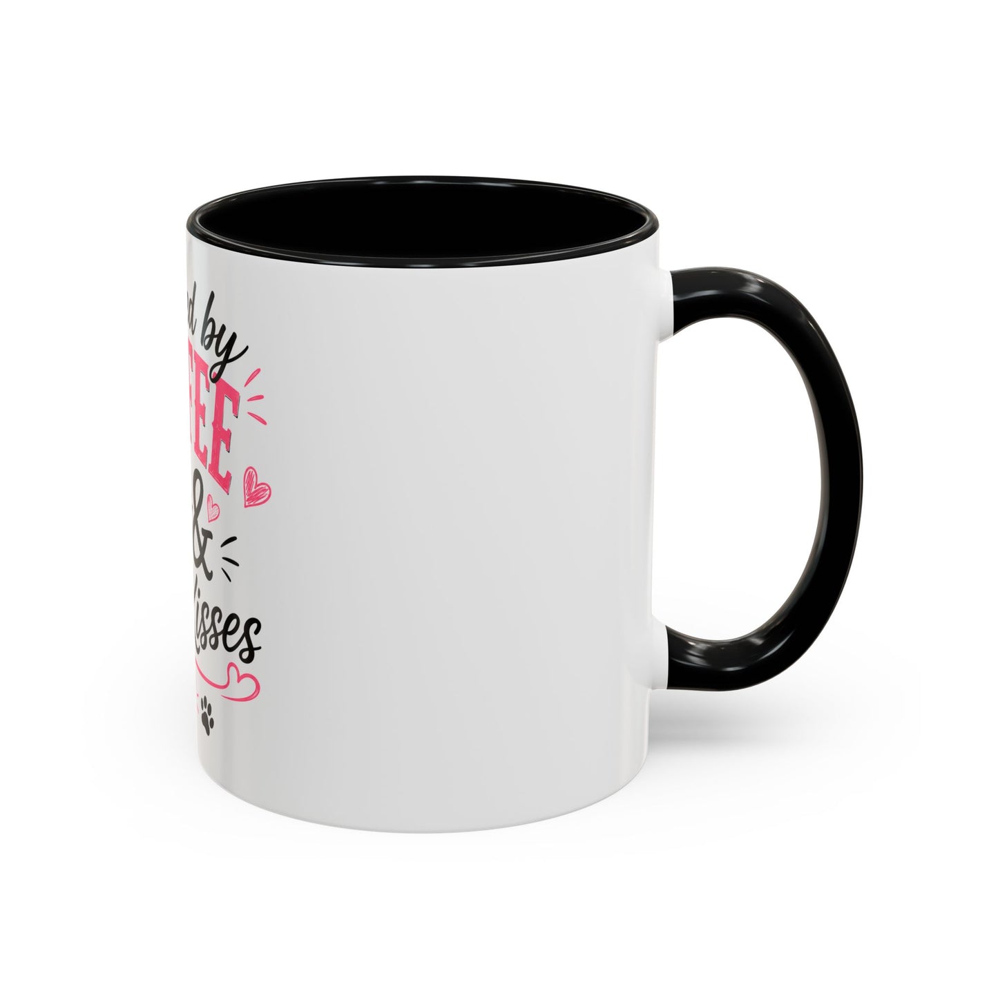 Coffee & Dog Kisses Mug — 'Powered by Coffee & Dog Kisses' Accent Coffee Cup