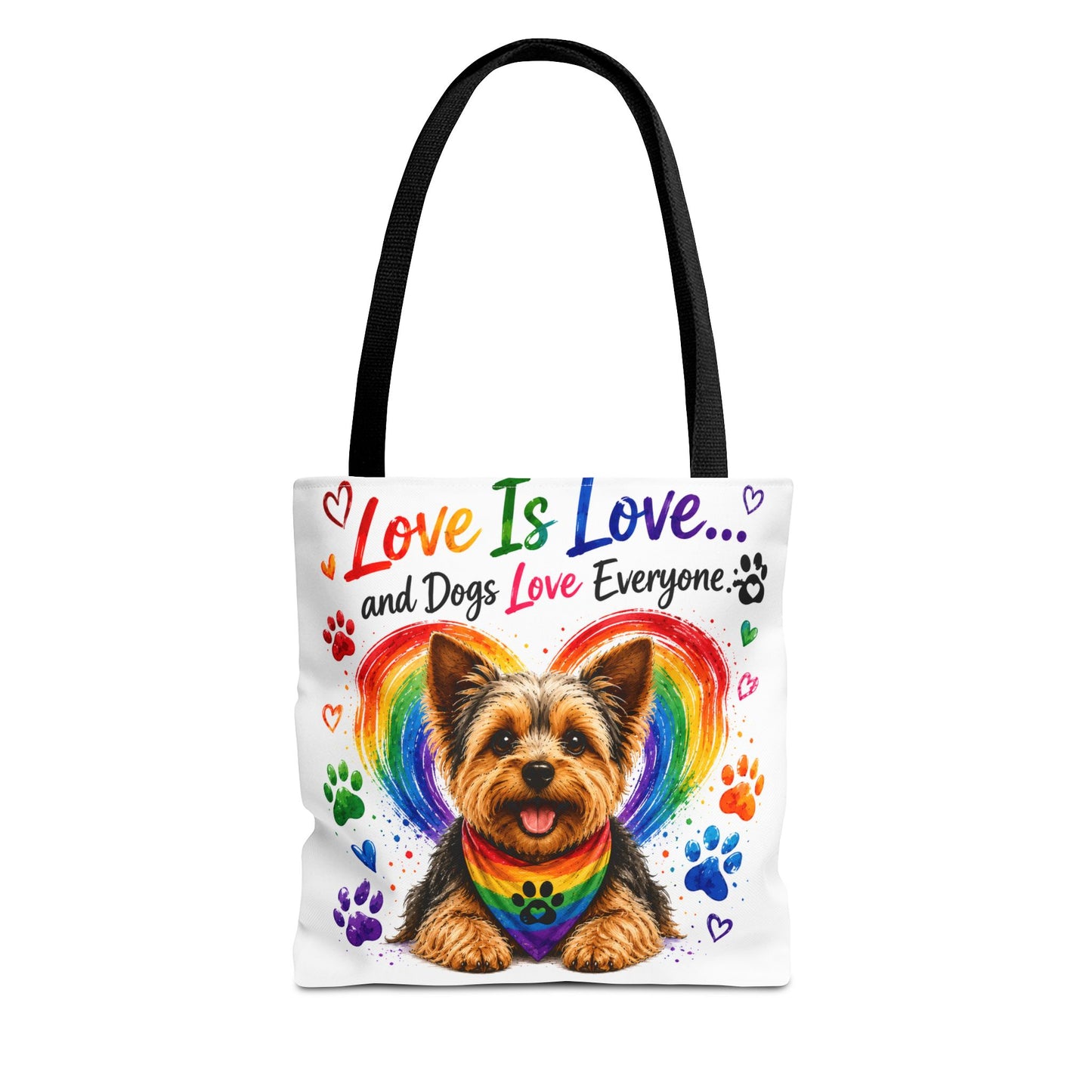 Love Is Love Rainbow Paw Canvas Tote Bag