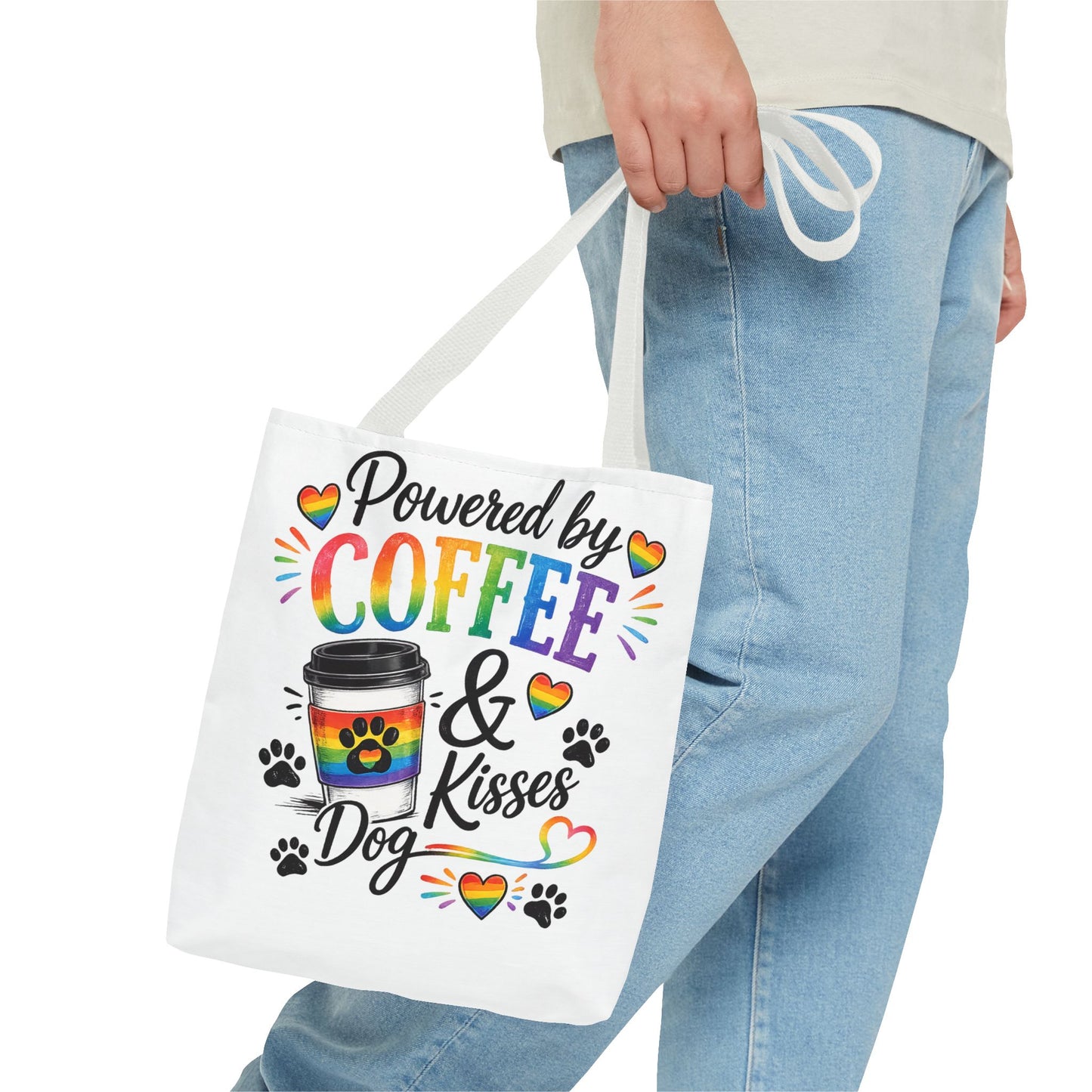 Love Is Love Rainbow Paw Canvas Tote Bag