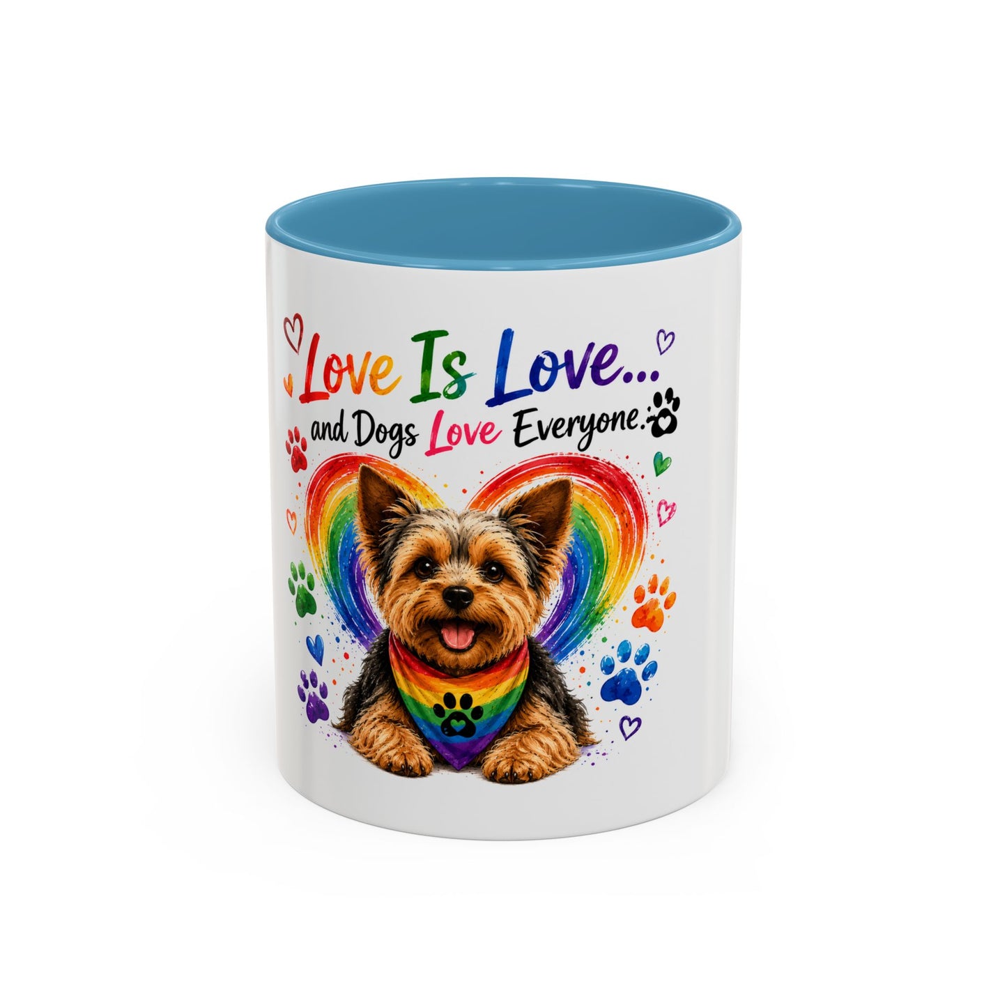 Love Is Love Yorkie Coffee Mug — Rainbow Pride Dog Mug