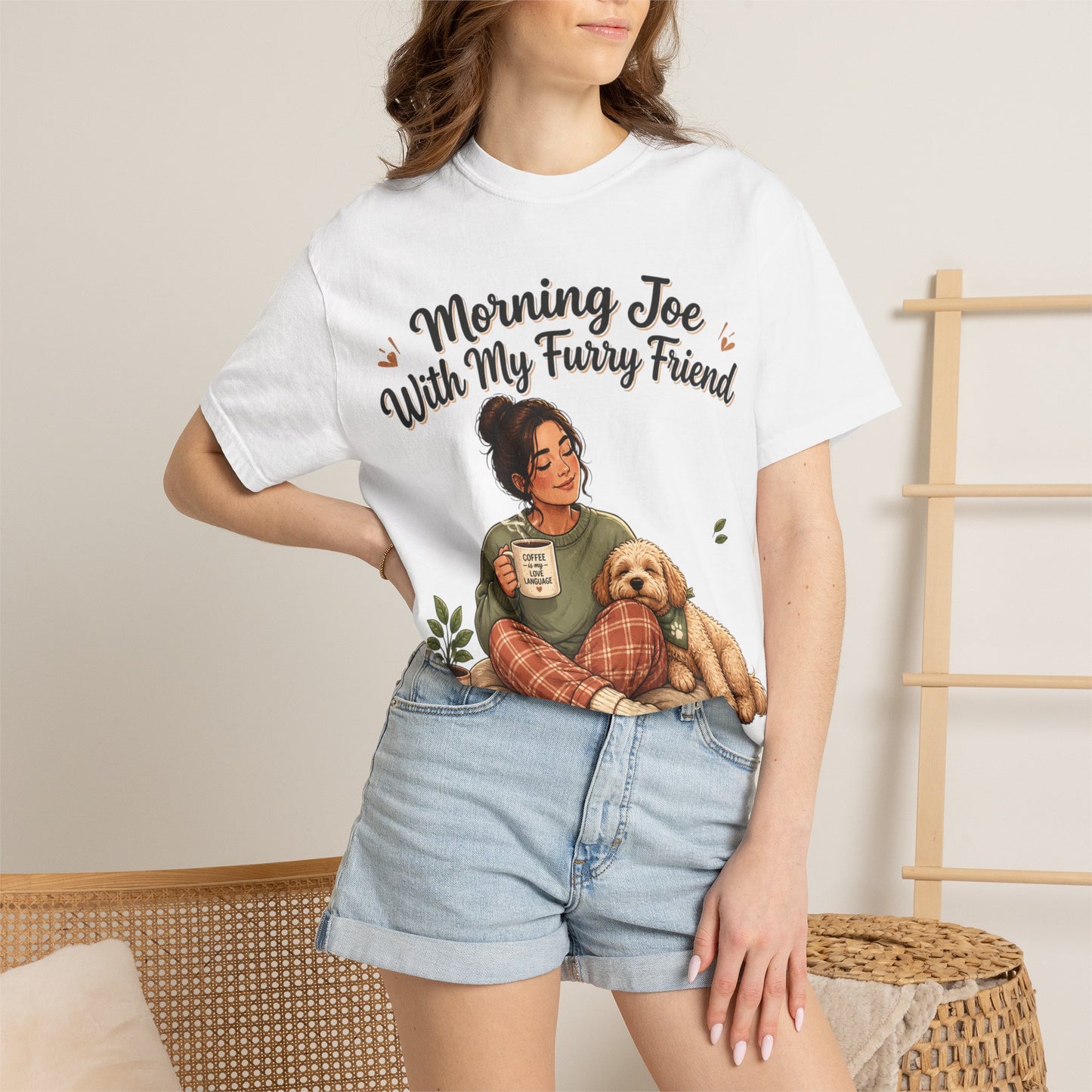 Morning Joe With My Furry Friend T‑Shirt — Cozy Coffee & Dog Lover Tee